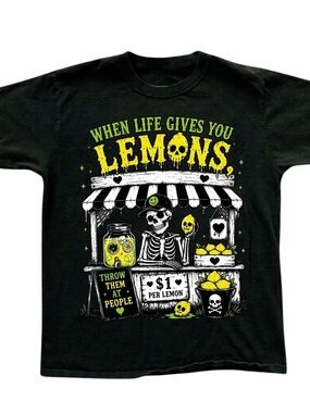 Gildan Black Short Sleeve 'When Life Gives You Lemons' Graphic Tee